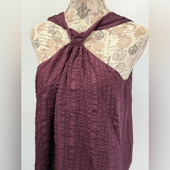 FRAME Deep eggplant sleeveless halter neck blouse size XS - Picture 5 of 15